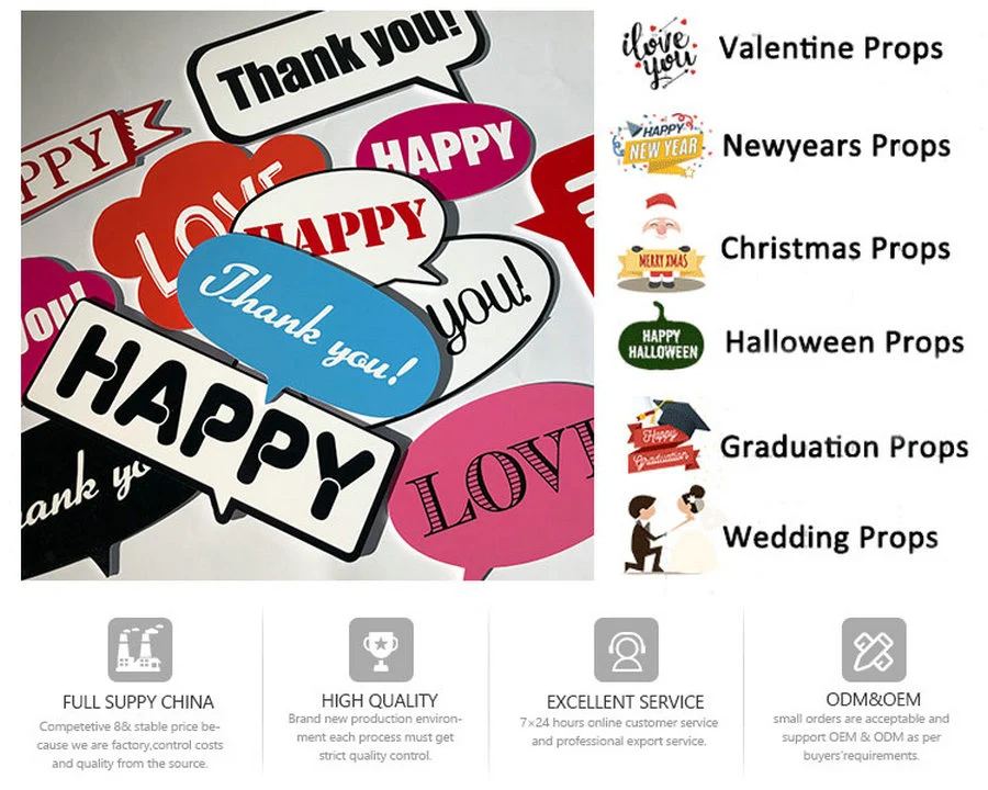 2021 Wedding Party Christmas PVC Signs PVC Photo Booth Props