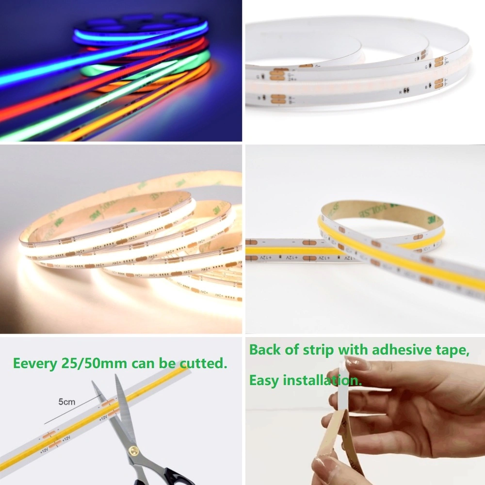 Customized DC24V RGB COB LED Lighting Strip for Decoration Lighting